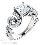 Princess Cut Forever One Moissanite Engagement Ring #GTJ956-square-fo-w