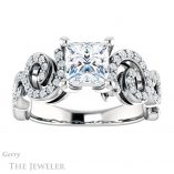 Princess Cut Forever One Moissanite Engagement Ring #GTJ956-square-fo-w