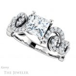 Princess Cut Forever One Moissanite Engagement Ring #GTJ956-square-fo-w