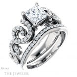 Princess Cut Forever One Moissanite Engagement Ring #GTJ956-square-fo-w