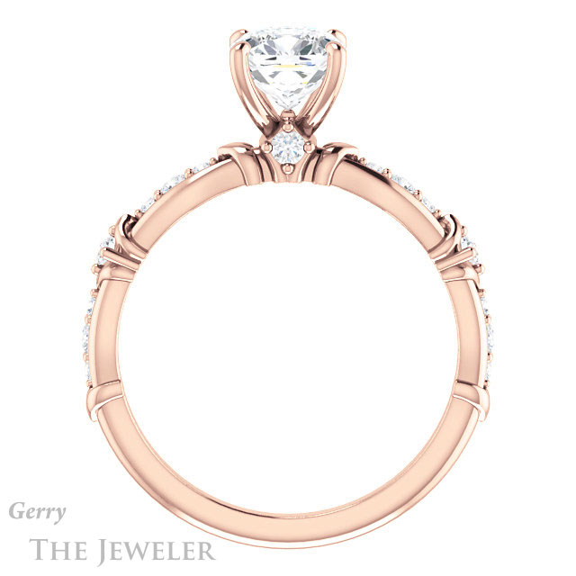 Cushion Cut Forever One Moissanite Engagement Ring #GTJ957-cushion-fo-r