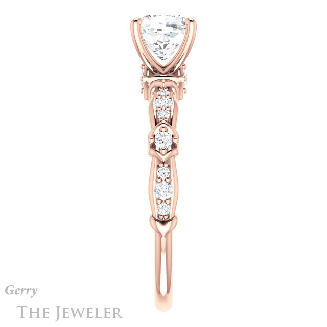 Cushion Cut Forever One Moissanite Engagement Ring #GTJ957-cushion-fo-r