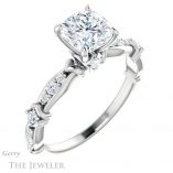 Cushion Cut Forever One Moissanite Engagement Ring #GTJ957-cushion-fo-w