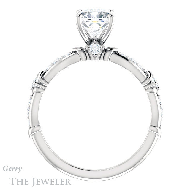 Cushion Cut Forever One Moissanite Engagement Ring #GTJ957-cushion-fo-w