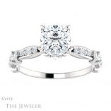 Cushion Cut Forever One Moissanite Engagement Ring #GTJ957-cushion-fo-w
