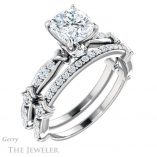 Cushion Cut Forever One Moissanite Engagement Ring #GTJ957-cushion-fo-w