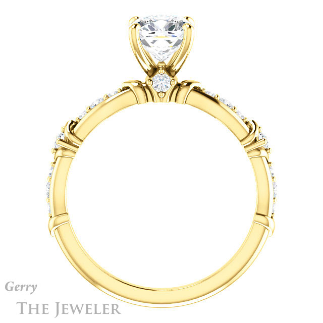 Cushion Cut Forever One Moissanite Engagement Ring #GTJ957-cushion-fo-y 2 Cushion Cut Forever One Moissanite Engagement Ring #GTJ957-cushion-fo-y