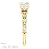 Cushion Cut Forever One Moissanite Engagement Ring #GTJ957-cushion-fo-y 3 Cushion Cut Forever One Moissanite Engagement Ring #GTJ957-cushion-fo-y