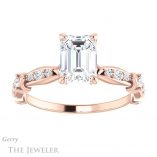 Emerald Cut Forever One Moissanite Engagement Ring #GTJ957-emerald-fb-r 1 Emerald Cut Forever Brilliant Moissanite Engagement Ring #GTJ957-emerald-fb-r