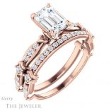 Emerald Cut Forever One Moissanite Engagement Ring #GTJ957-emerald-fb-r 6 Emerald Cut Forever Brilliant Moissanite Engagement Ring #GTJ957-emerald-fb-r