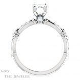 Emerald Cut Forever One Moissanite Engagement Ring #GTJ957-emerald-fb-w 2 Emerald Cut Forever Brilliant Moissanite Engagement Ring #GTJ957-emerald-fb-w