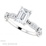 Emerald Cut Forever One Moissanite Engagement Ring #GTJ957-emerald-fb-w 5 Emerald Cut Forever Brilliant Moissanite Engagement Ring #GTJ957-emerald-fb-w