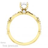 Emerald Cut Forever Brilliant Moissanite Engagement Ring #GTJ957-emerald-fb-y
