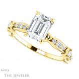 Emerald Cut Forever Brilliant Moissanite Engagement Ring #GTJ957-emerald-fb-y