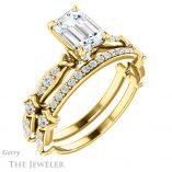 Emerald Cut Forever Brilliant Moissanite Engagement Ring #GTJ957-emerald-fb-y