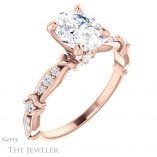 Oval Shaped Forever One Moissanite Engagement Ring #GTJ957-oval-fo-r 4 Oval Shaped Forever One Moissanite Engagement Ring #GTJ957-oval-fo-r