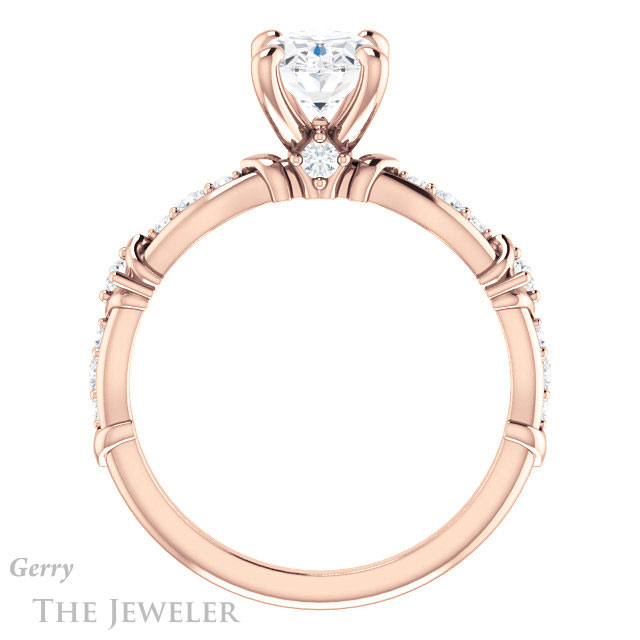 Oval Shaped Forever One Moissanite Engagement Ring #GTJ957-oval-fo-r 2 Oval Shaped Forever One Moissanite Engagement Ring #GTJ957-oval-fo-r