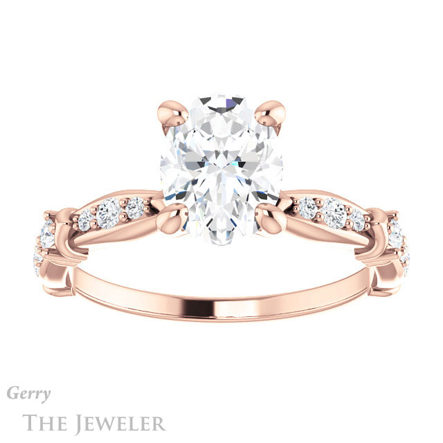 Oval Shaped Forever One Moissanite Engagement Ring #GTJ957-oval-fo-r 1 Oval Shaped Forever One Moissanite Engagement Ring #GTJ957-oval-fo-r