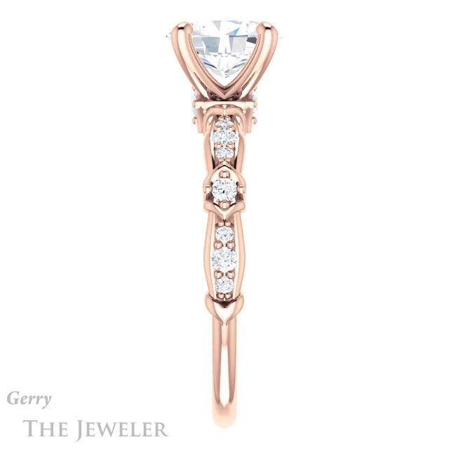 Oval Shaped Forever One Moissanite Engagement Ring #GTJ957-oval-fo-r 3 Oval Shaped Forever One Moissanite Engagement Ring #GTJ957-oval-fo-r