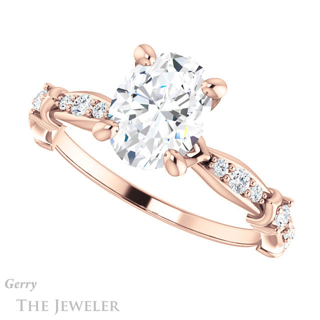 Oval Shaped Forever One Moissanite Engagement Ring #GTJ957-oval-fo-r 5 Oval Shaped Forever One Moissanite Engagement Ring #GTJ957-oval-fo-r