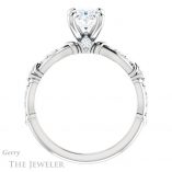 Oval Shaped Forever One Moissanite Engagement Ring #GTJ957-oval-fo-w 2 Oval Shaped Forever One Moissanite Engagement Ring #GTJ957-oval-fo-w
