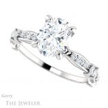Oval Shaped Forever One Moissanite Engagement Ring #GTJ957-oval-fo-w 5 Oval Shaped Forever One Moissanite Engagement Ring #GTJ957-oval-fo-w
