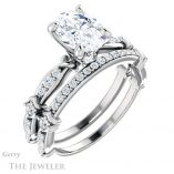 Oval Shaped Forever One Moissanite Engagement Ring #GTJ957-oval-fo-w 6 Oval Shaped Forever One Moissanite Engagement Ring #GTJ957-oval-fo-w