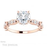 Round Cut Forever One Moissanite Engagement Ring #GTJ957-round-fo-r
