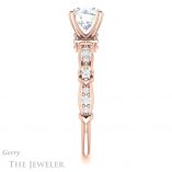 Round Cut Forever One Moissanite Engagement Ring #GTJ957-round-fo-r