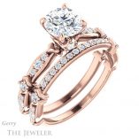 Round Cut Forever One Moissanite Engagement Ring #GTJ957-round-fo-r