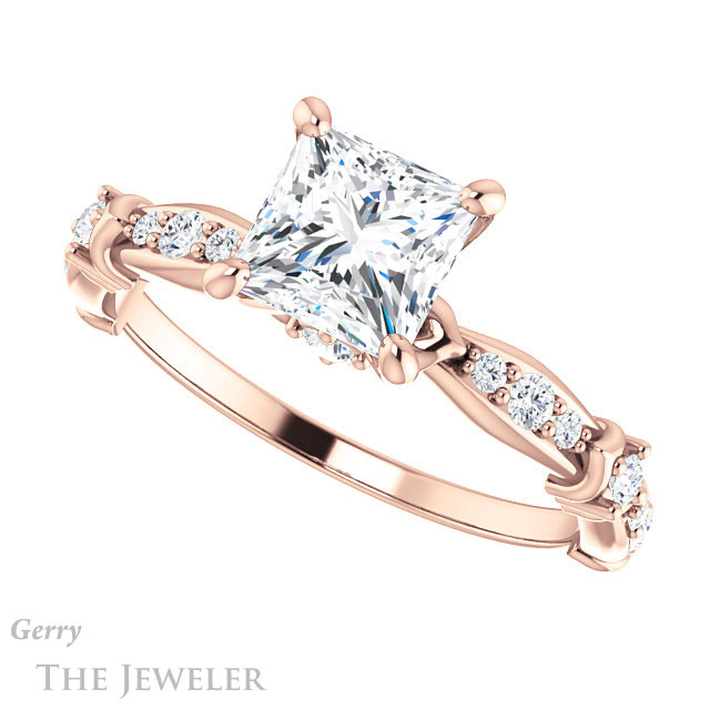 Princess Cut Forever One Moissanite Engagement Ring #GTJ957-square-fo-r 5 Princess Cut Forever One Moissanite Engagement Ring #GTJ957-square-fo-r
