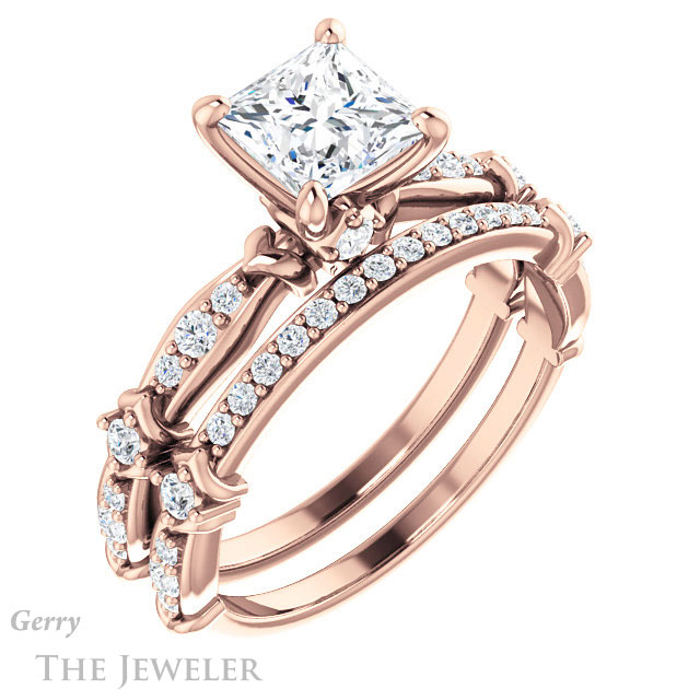 Princess Cut Forever One Moissanite Engagement Ring #GTJ957-square-fo-r 6 Princess Cut Forever One Moissanite Engagement Ring #GTJ957-square-fo-r