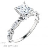 Princess Cut Forever One Moissanite Engagement Ring #GTJ957-square-fo-w 4 Princess Cut Forever One Moissanite Engagement Ring #GTJ957-square-fo-w