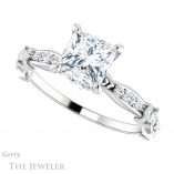 Princess Cut Forever One Moissanite Engagement Ring #GTJ957-square-fo-w 5 Princess Cut Forever One Moissanite Engagement Ring #GTJ957-square-fo-w