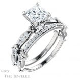 Princess Cut Forever One Moissanite Engagement Ring #GTJ957-square-fo-w 6 Princess Cut Forever One Moissanite Engagement Ring #GTJ957-square-fo-w