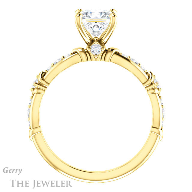 Princess Cut Forever One Moissanite Engagement Ring #GTJ957-square-fo-y