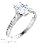 Oval Shaped Forever One Moissanite Engagement Ring #GTJ959-oval-fo-w 4 Oval Shaped Forever One Moissanite Engagement Ring #GTJ959-oval-fo-w