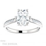 Oval Shaped Forever One Moissanite Engagement Ring #GTJ959-oval-fo-w 1 Oval Shaped Forever One Moissanite Engagement Ring #GTJ959-oval-fo-w