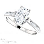 Oval Shaped Forever One Moissanite Engagement Ring #GTJ959-oval-fo-w 5 Oval Shaped Forever One Moissanite Engagement Ring #GTJ959-oval-fo-w