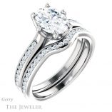 Oval Shaped Forever One Moissanite Engagement Ring #GTJ959-oval-fo-w 6 Oval Shaped Forever One Moissanite Engagement Ring #GTJ959-oval-fo-w