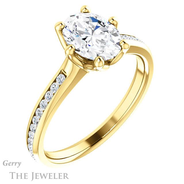 Oval Shaped Forever One Moissanite Engagement Ring #GTJ959-oval-fo-y 4 Oval Shaped Forever One Moissanite Engagement Ring #GTJ959-oval-fo-y