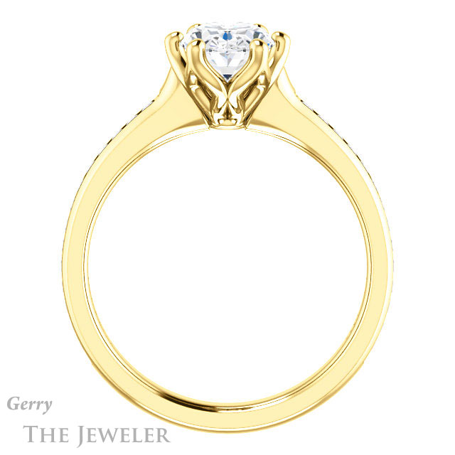 Oval Shaped Forever One Moissanite Engagement Ring #GTJ959-oval-fo-y 2 Oval Shaped Forever One Moissanite Engagement Ring #GTJ959-oval-fo-y