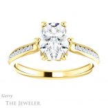 Oval Shaped Forever One Moissanite Engagement Ring #GTJ959-oval-fo-y 1 Oval Shaped Forever One Moissanite Engagement Ring #GTJ959-oval-fo-y
