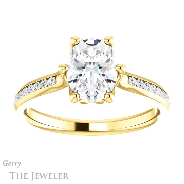 Oval Shaped Forever One Moissanite Engagement Ring #GTJ959-oval-fo-y 1 Oval Shaped Forever One Moissanite Engagement Ring #GTJ959-oval-fo-y
