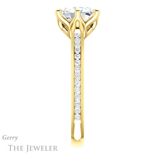 Oval Shaped Forever One Moissanite Engagement Ring #GTJ959-oval-fo-y 3 Oval Shaped Forever One Moissanite Engagement Ring #GTJ959-oval-fo-y