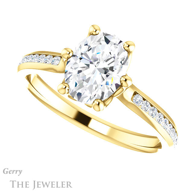 Oval Shaped Forever One Moissanite Engagement Ring #GTJ959-oval-fo-y 5 Oval Shaped Forever One Moissanite Engagement Ring #GTJ959-oval-fo-y
