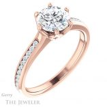 Round Cut Forever One Moissanite Engagement Ring #GTJ959-round-fo-r