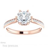 Round Cut Forever One Moissanite Engagement Ring #GTJ959-round-fo-r