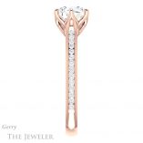 Round Cut Forever One Moissanite Engagement Ring #GTJ959-round-fo-r