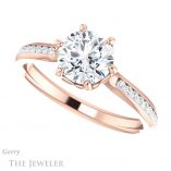 Round Cut Forever One Moissanite Engagement Ring #GTJ959-round-fo-r